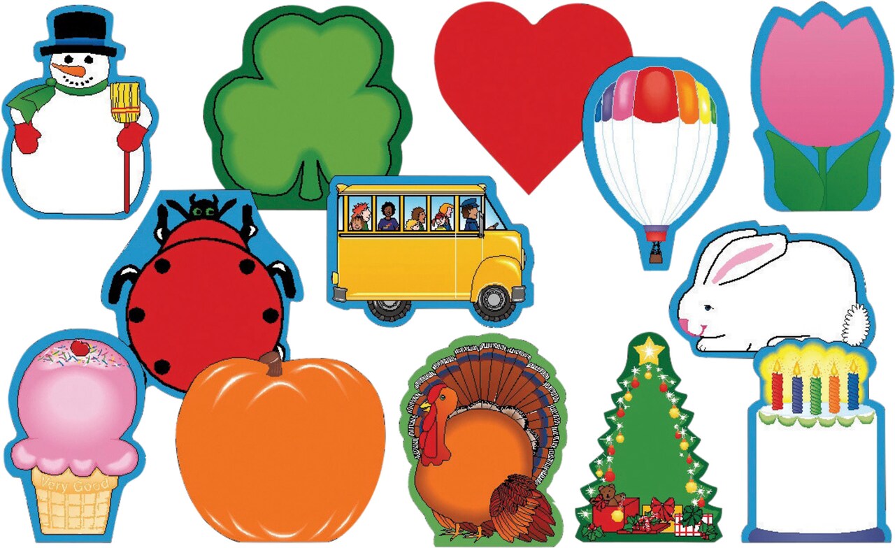 Creative Shapes Etc Mini Seasonal Notepads, 3-1/2 x 3 Inches, Set of 13, Styles Will Vary